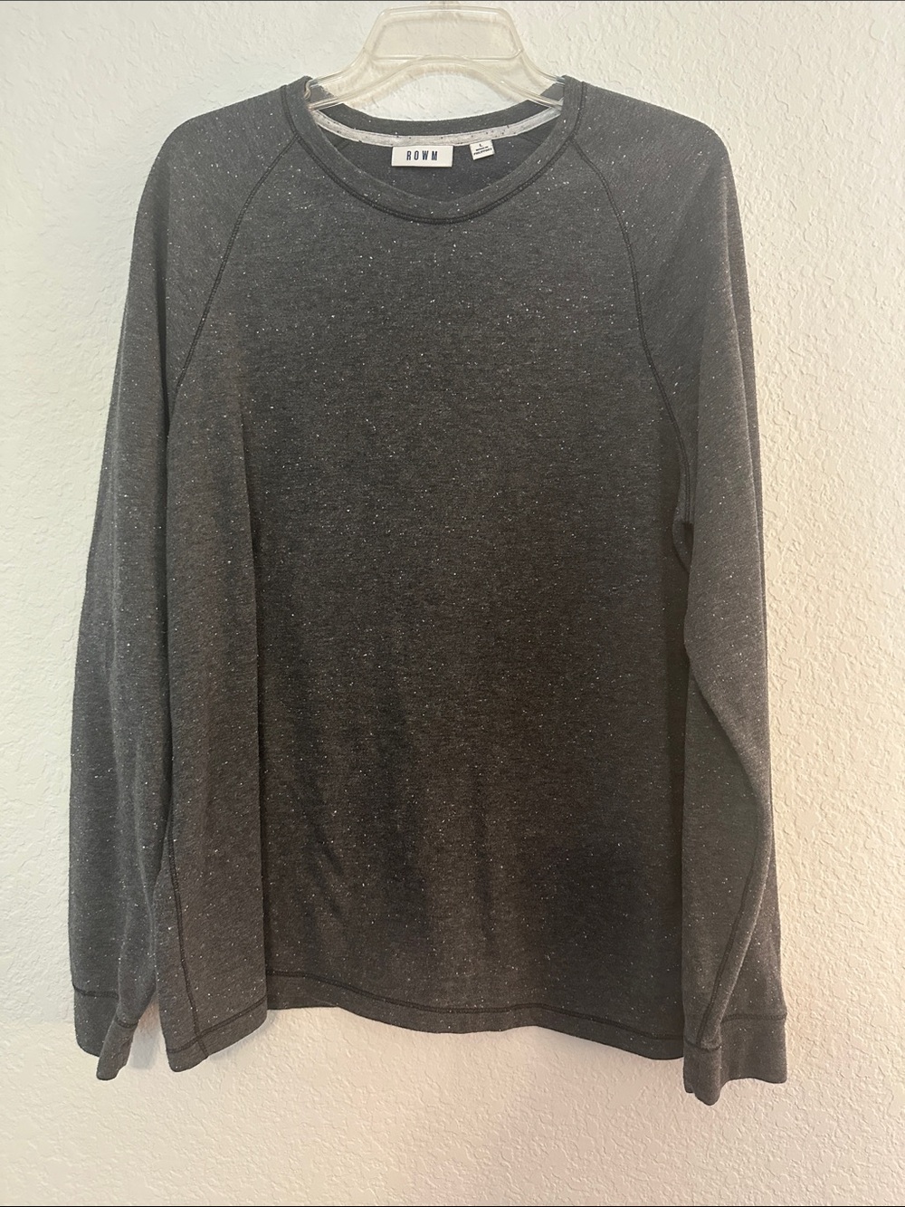ROWM Men's Charcoal Speckled Crew Sweatshirt